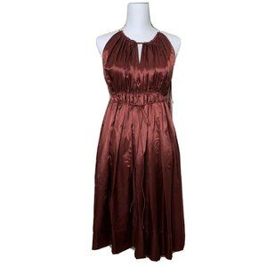 NWT Intuitions 100% Silk Red Satin Dress Goddess